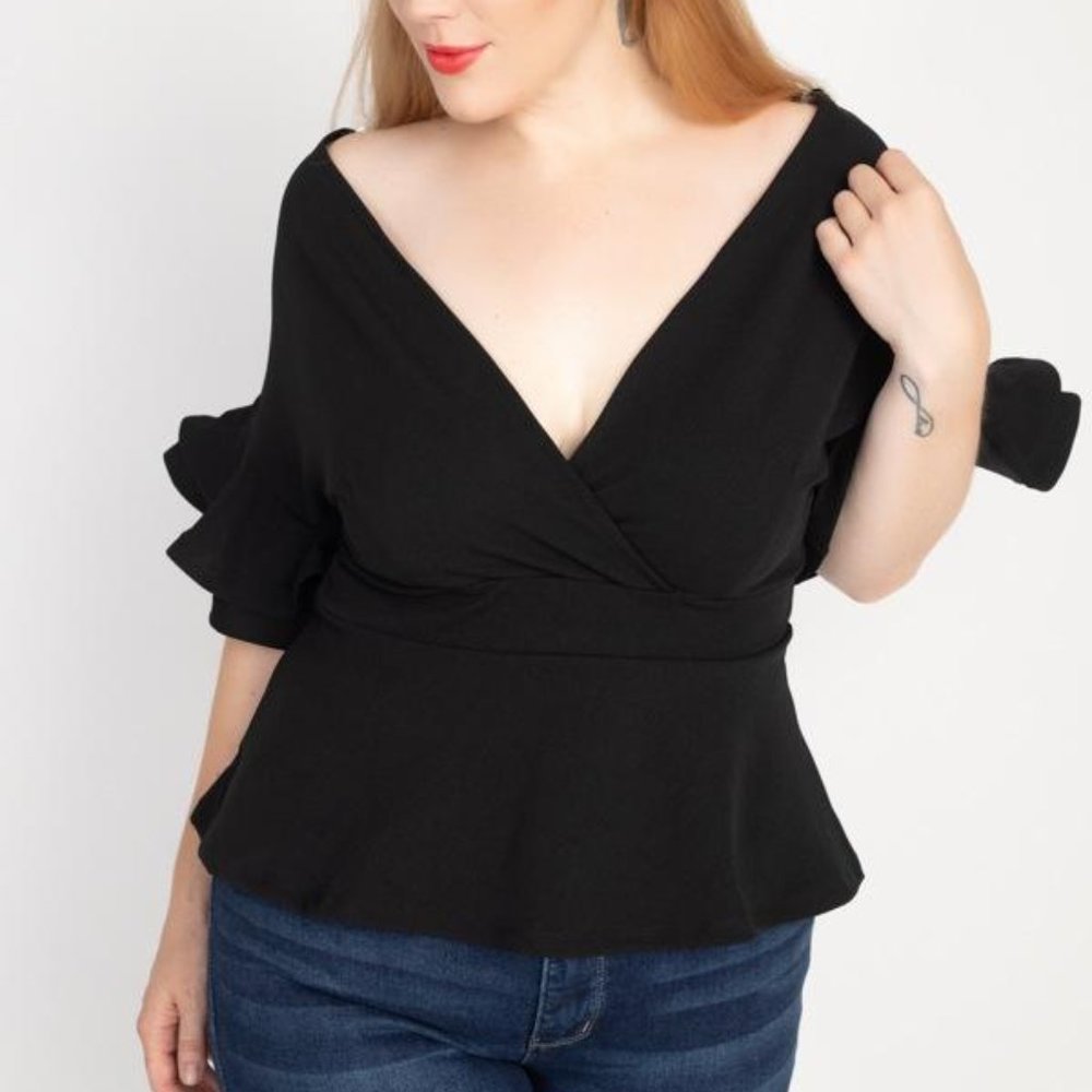 Tiered Ruffle Sleeve Top